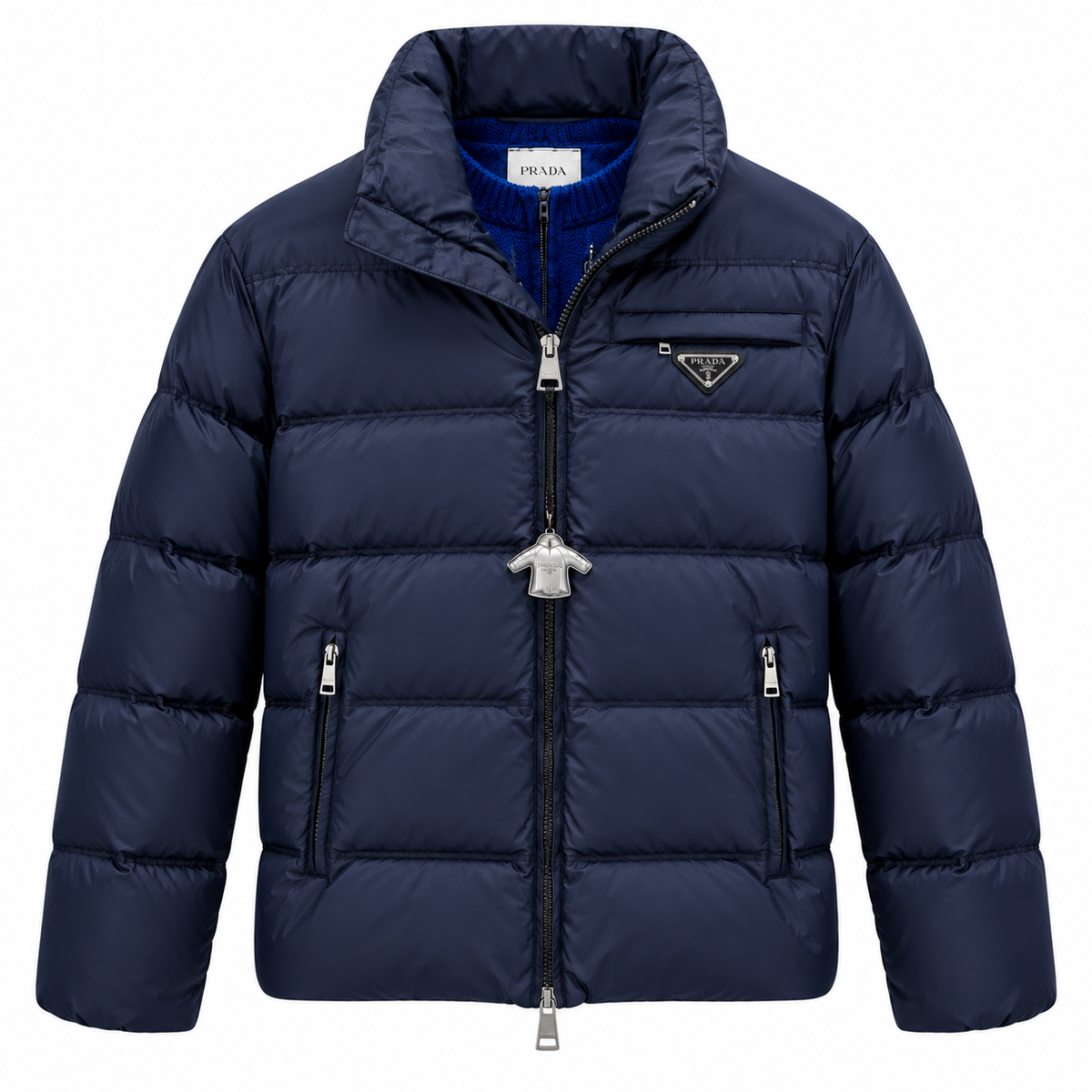 Prada Navy Blue Quilted Puffer Jacket