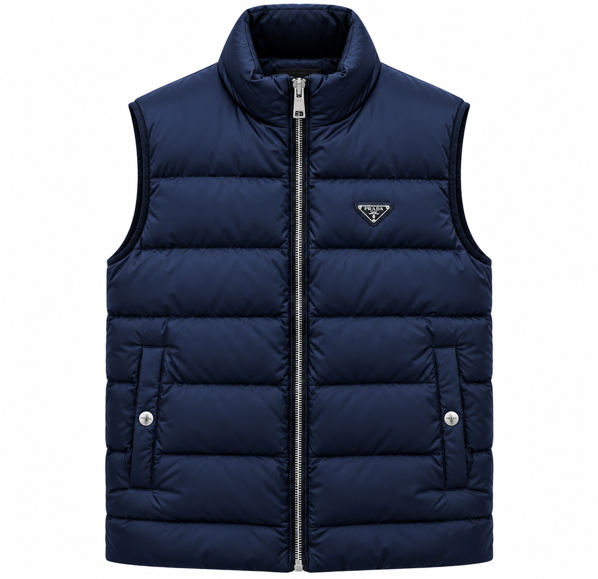 Prada Quilted Puffer Vest – Navy Blue