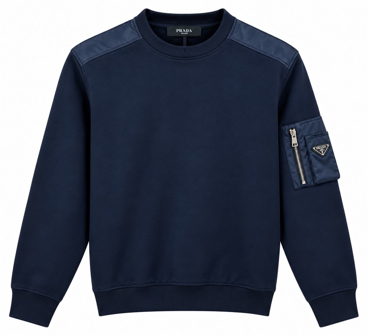 Prada Utility Pocket Sweatshirt – Navy Blue