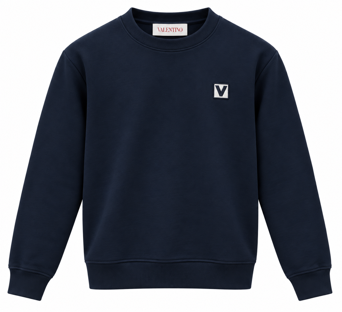 Valentino V Logo Crewneck Sweatshirt – Navy Blue