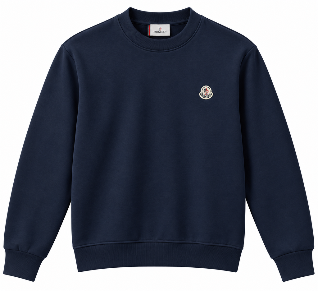 Moncler Navy Blue Logo Crewneck Sweatshirt