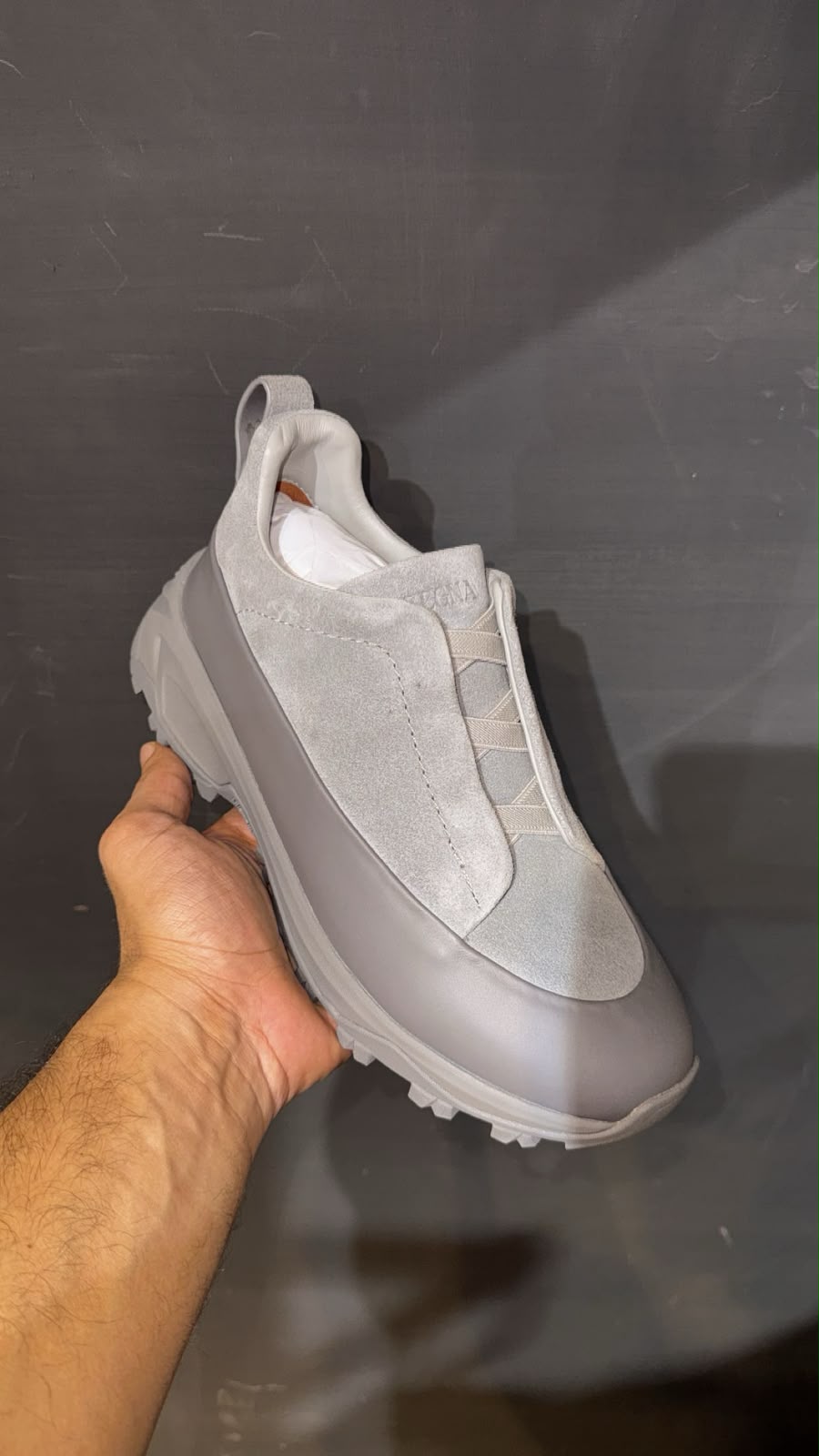 Zegna Triple Stitch Outdoor Sneakers – Light Grey