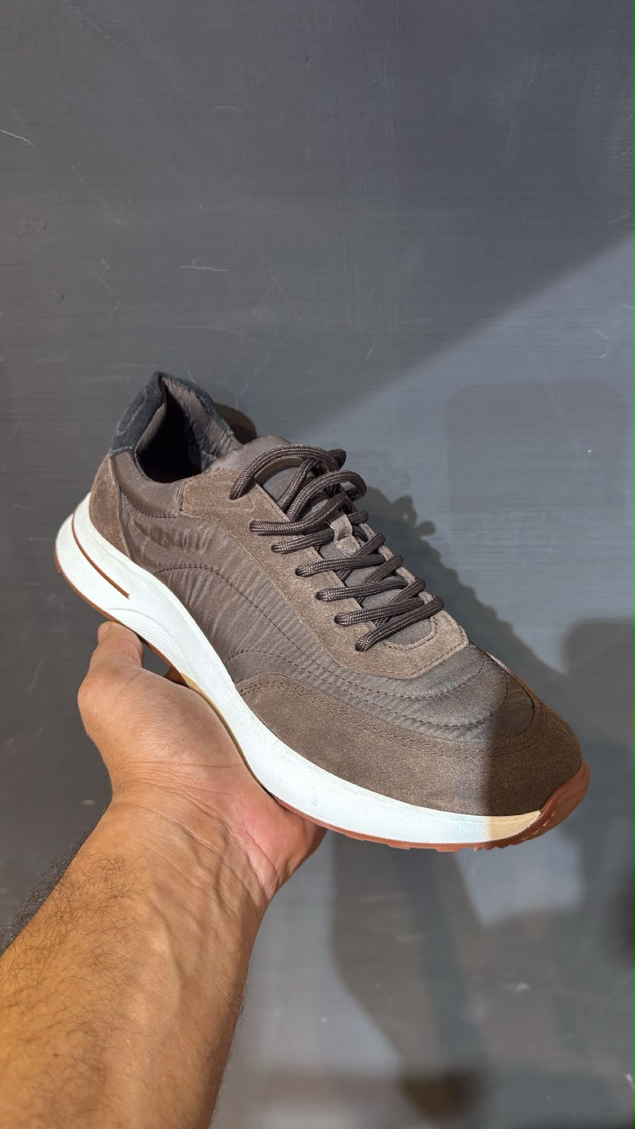 Loro Piana Mixed-Material Runner Sneakers – Mocha Brown