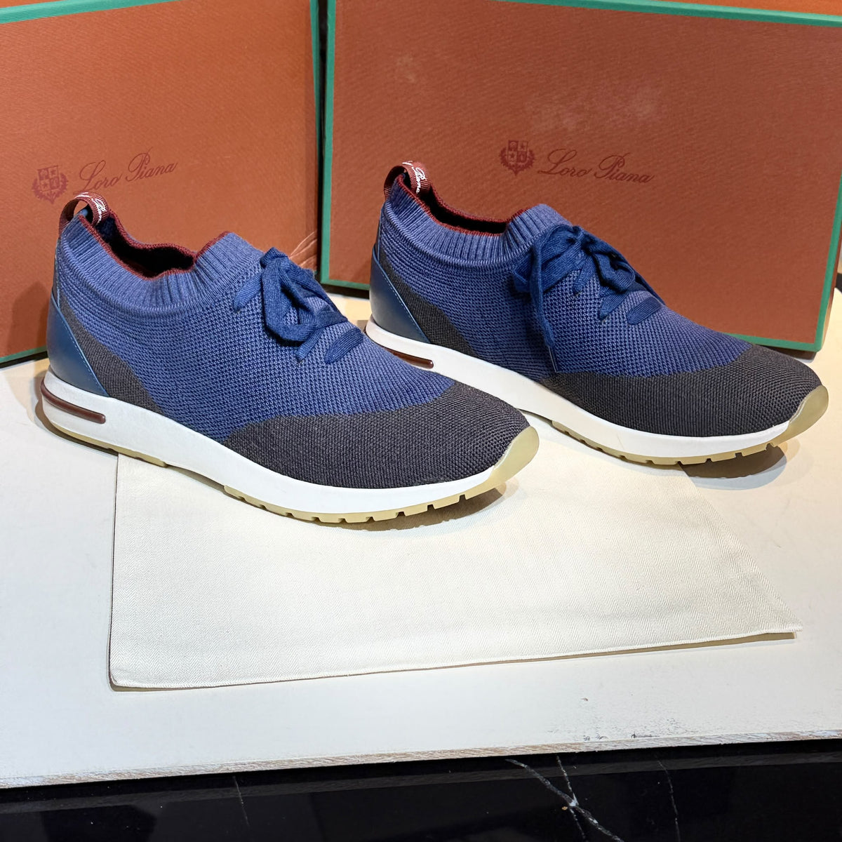 Loro Piana 360 LP Flexy Walk Sneakers – Navy & Charcoal