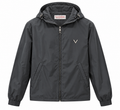 Valentino Charcoal Grey Hooded Windbreaker Jacket