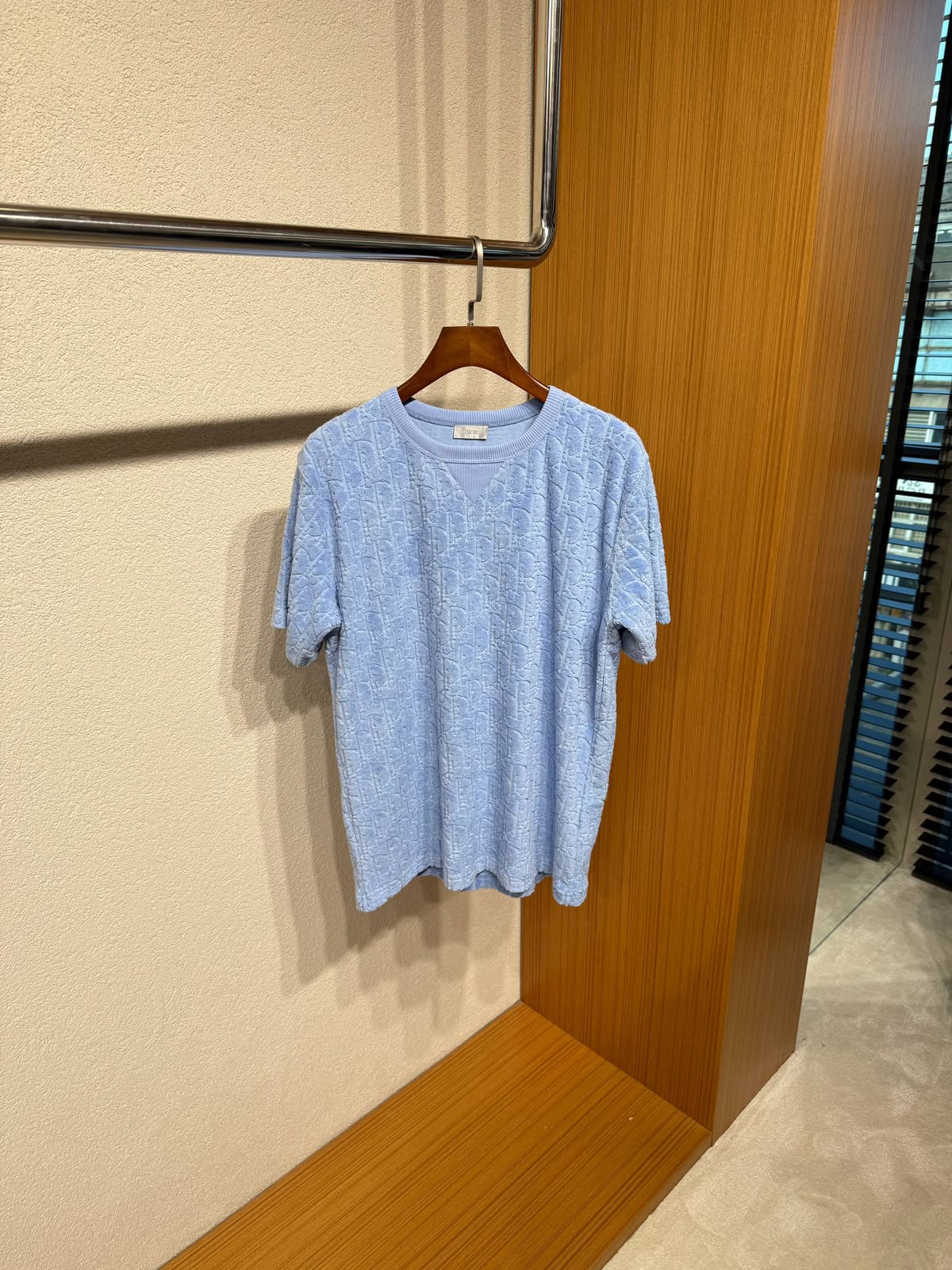 Dior Oblique Textured T-Shirt – Light Blue
