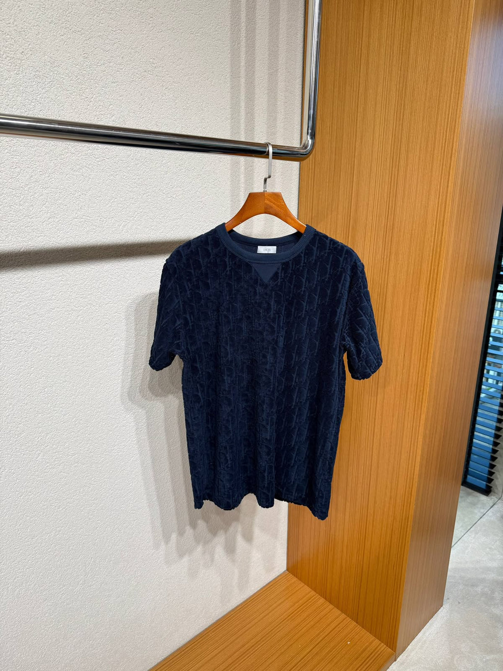 Dior Oblique Textured T-Shirt – Navy