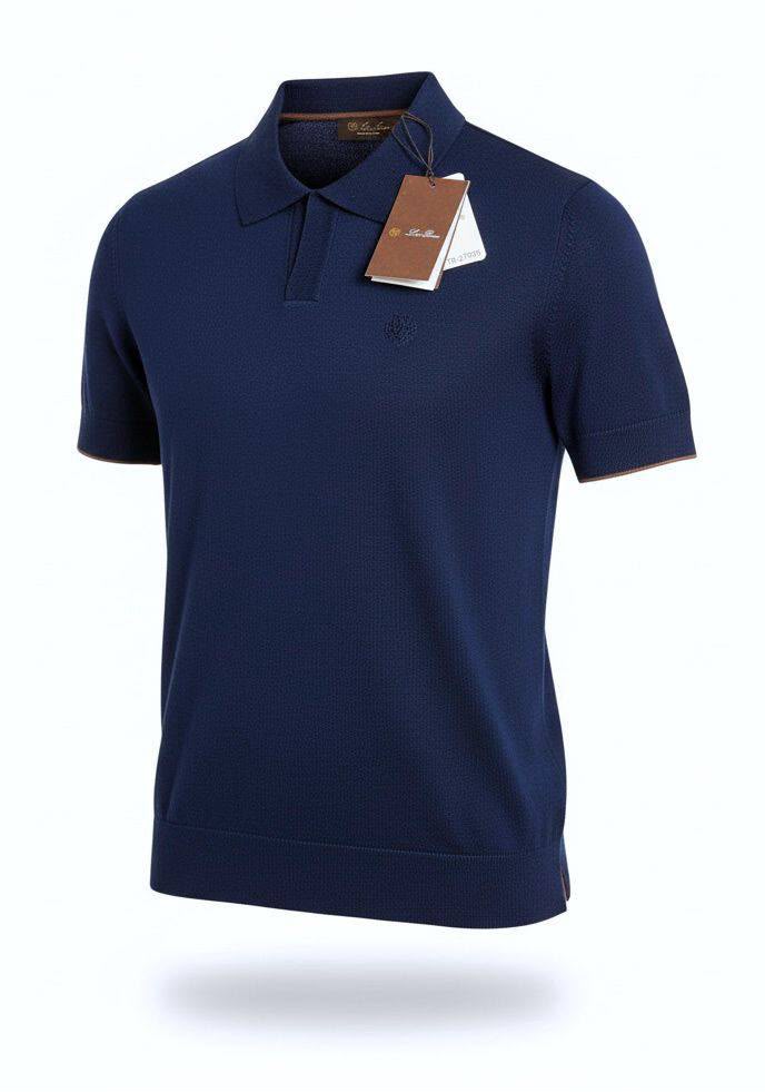 Loro Piana Knitted Polo Shirt – navy