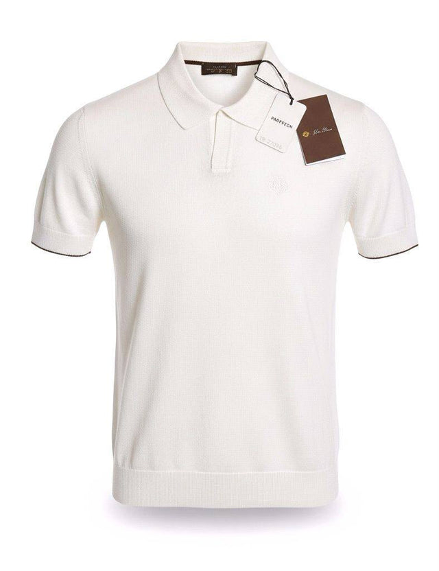 Loro Piana Knitted Polo Shirt – white