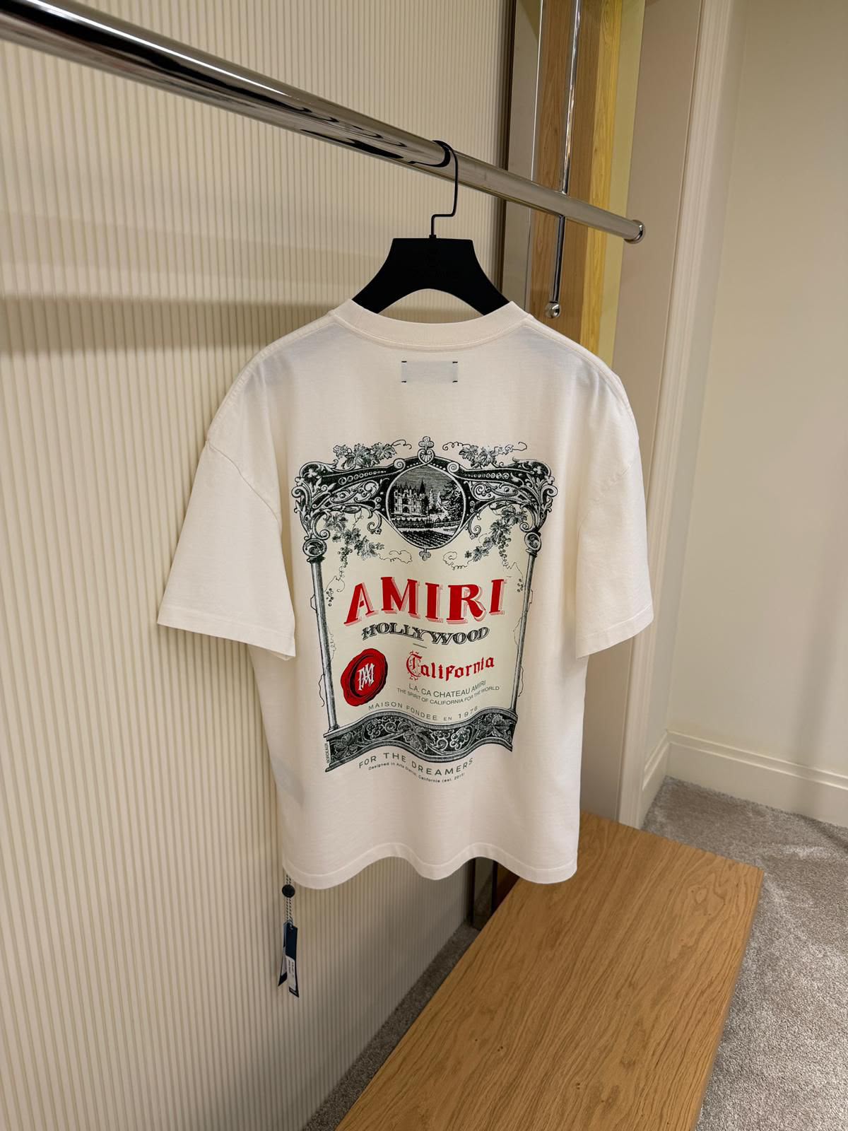 AMIRI Whiskey Label T-Shirt – Cream