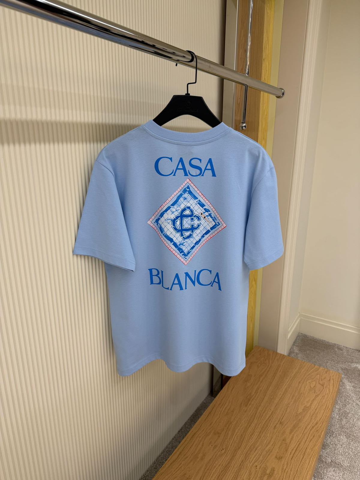 CASABLANCA Logo Cotton T-Shirt – Sky Blue