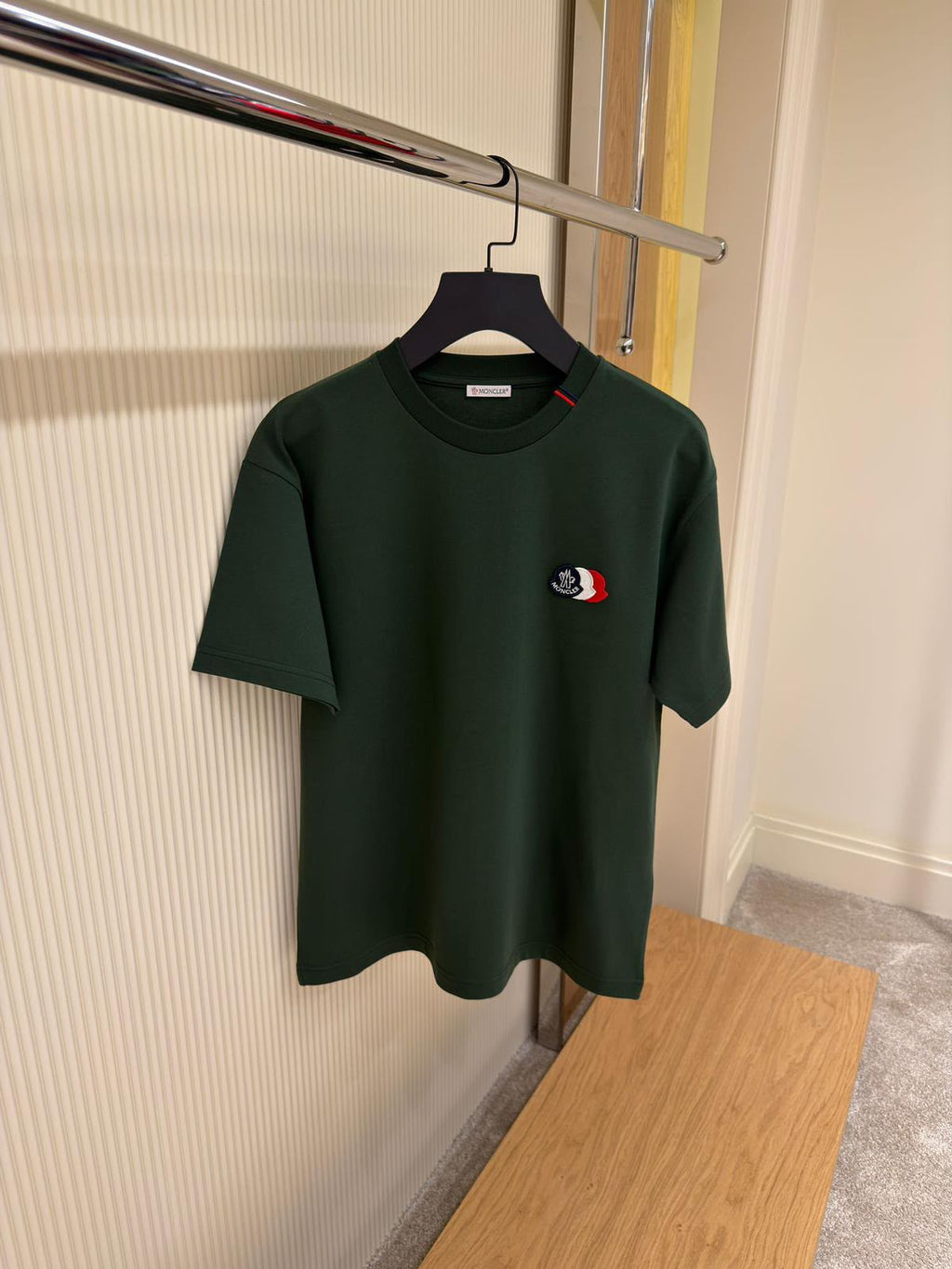 Moncler Tricolor Badge T-Shirt – Forest Green