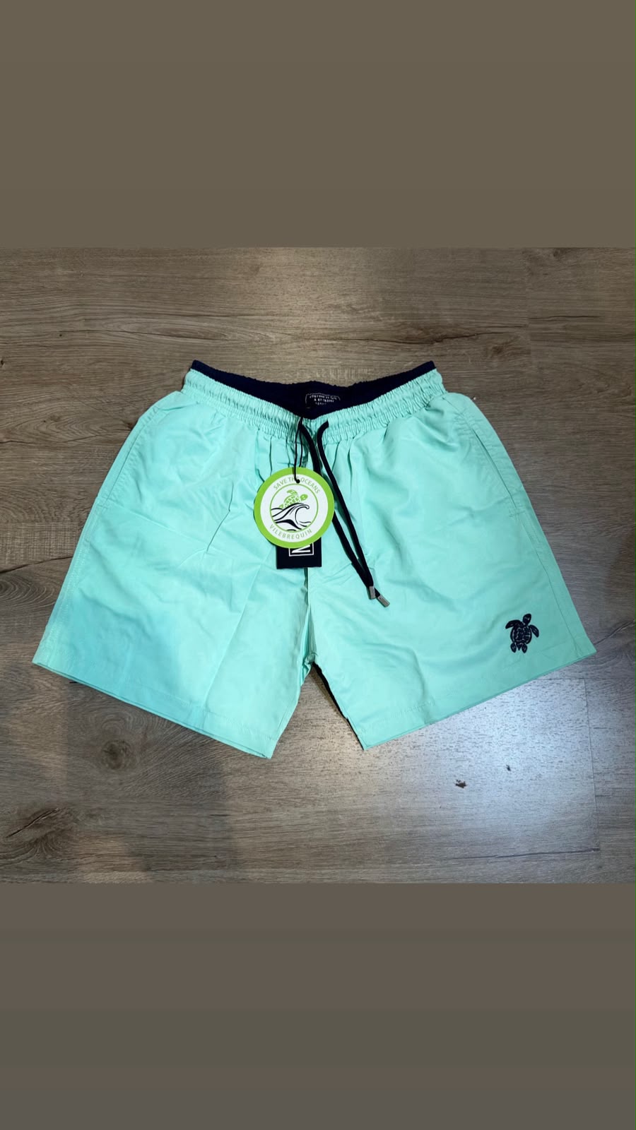 Vilebrequin Turtle Embroidered Swim Shorts – Mint Aqua
