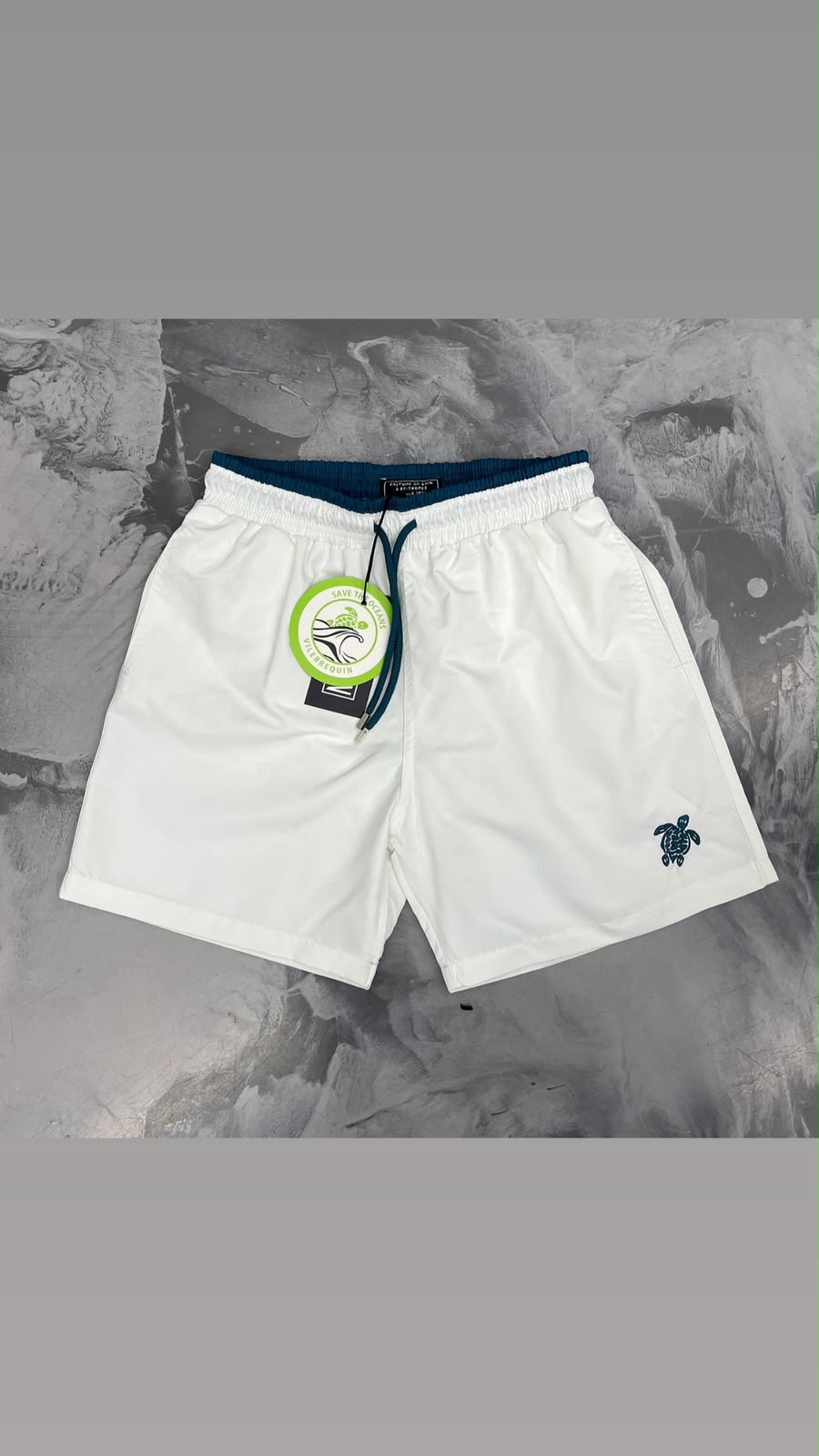 Vilebrequin Turtle Embroidered Swim Shorts – White