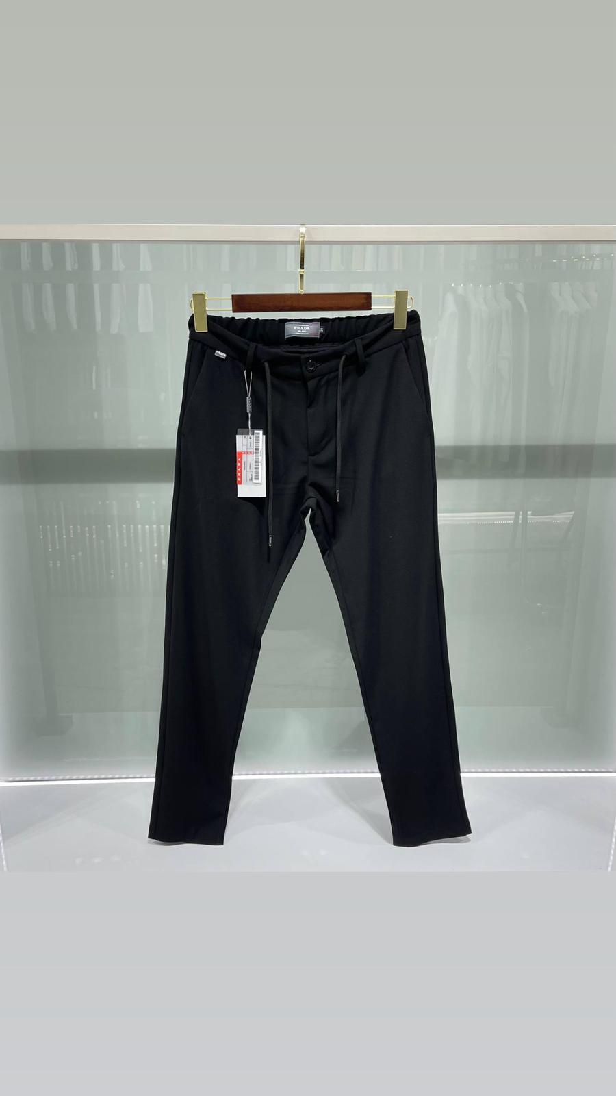 Prada Drawstring Tailored Pants – Black