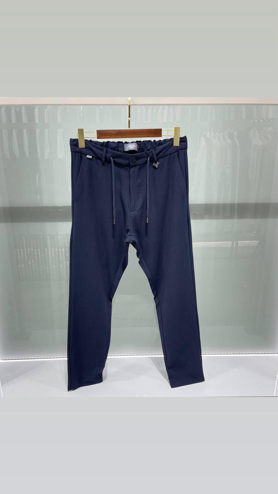 Prada Drawstring Tailored Pants – Navy