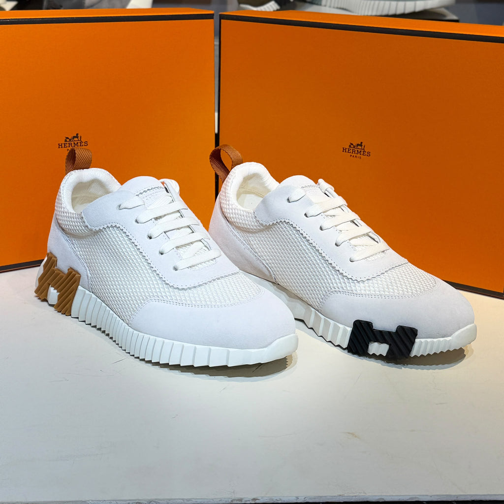 Hermès Bounce Low-Top Sneakers – White