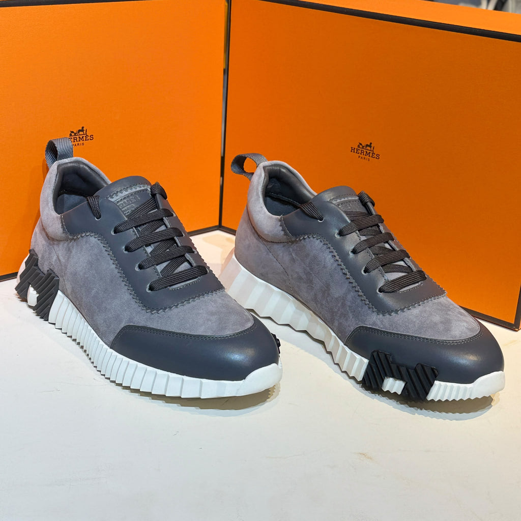 Hermès Bounce Low-Top Sneakers – Grey & Black