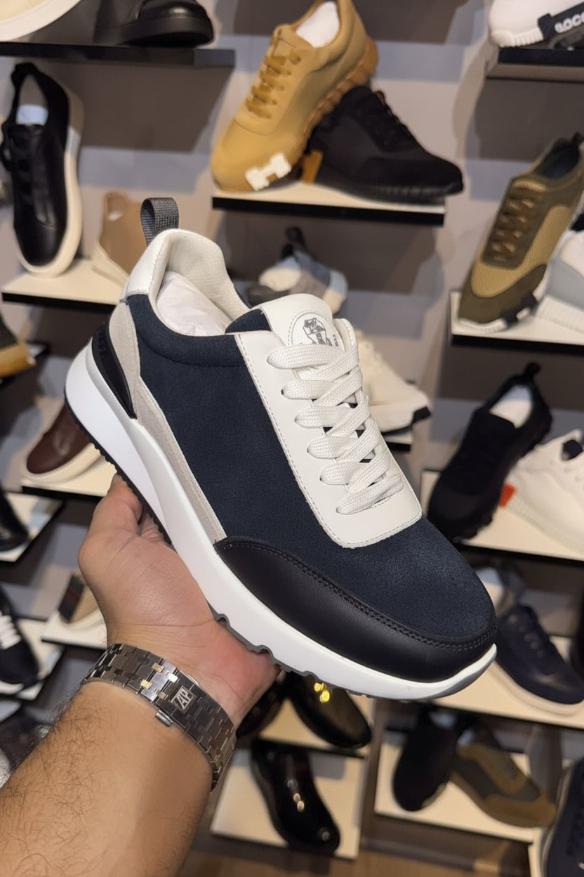 BRUNELLO CUCINELLI Chunky Sneakers – Navy, White & Black