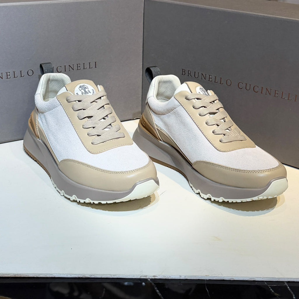 BRUNELLO CUCINELLI Chunky Sneakers – Cream & Beige