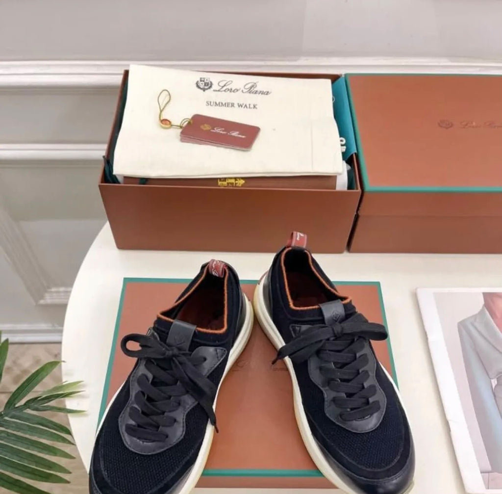 Loro Piana Summer Walk Sneakers – Black & Ivory