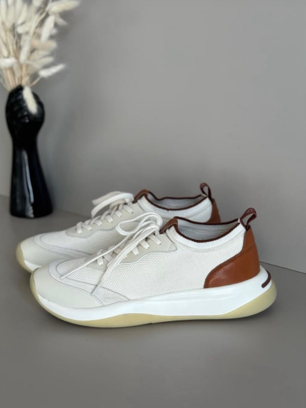 Loro Piana Summer Walk Sneakers – White & Tan