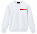 Prada White Red Logo Crewneck Sweatshirt