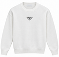 Prada Triangle Logo Knit Sweater – White