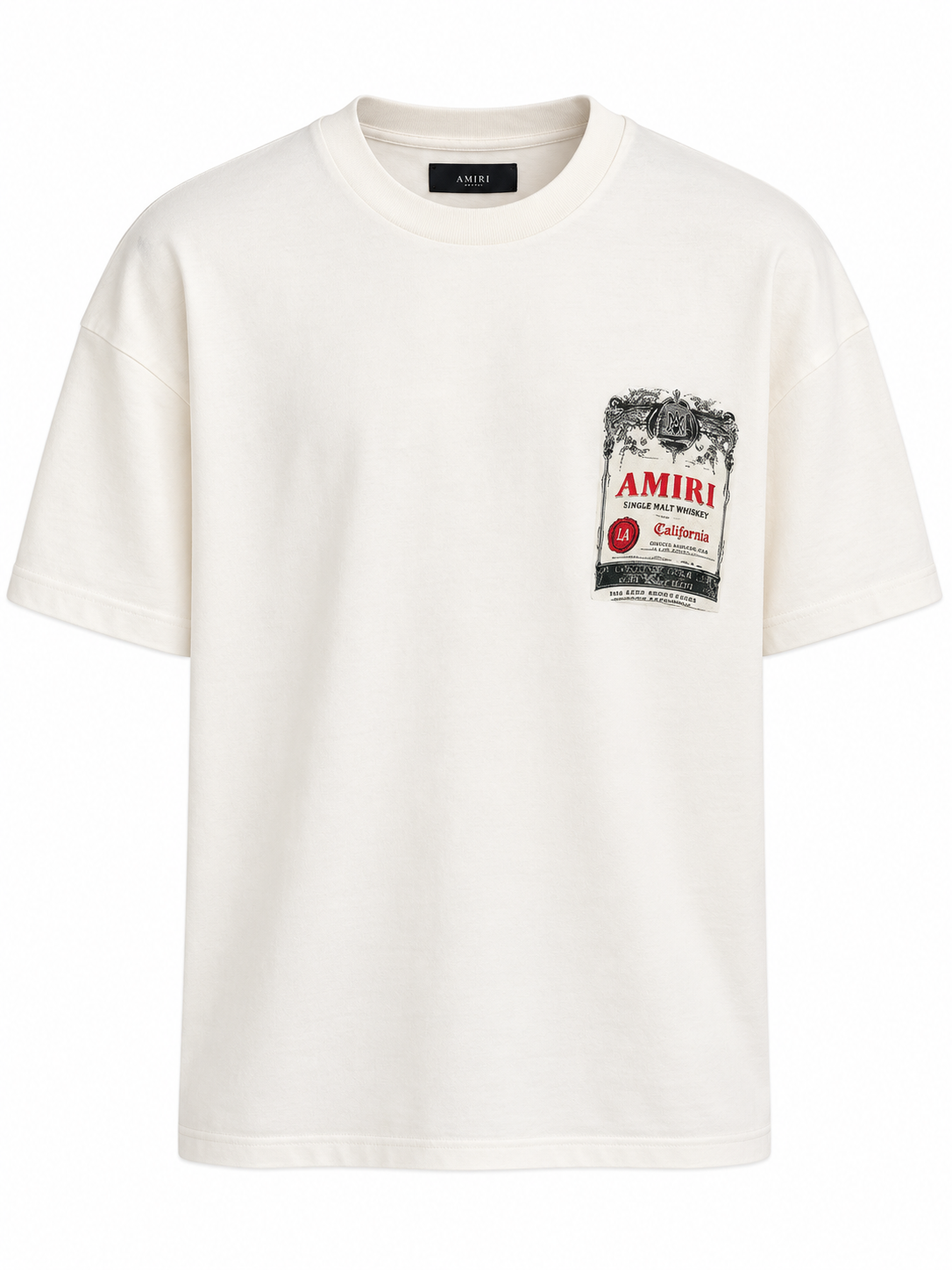 AMIRI Whiskey Label T-Shirt – Cream