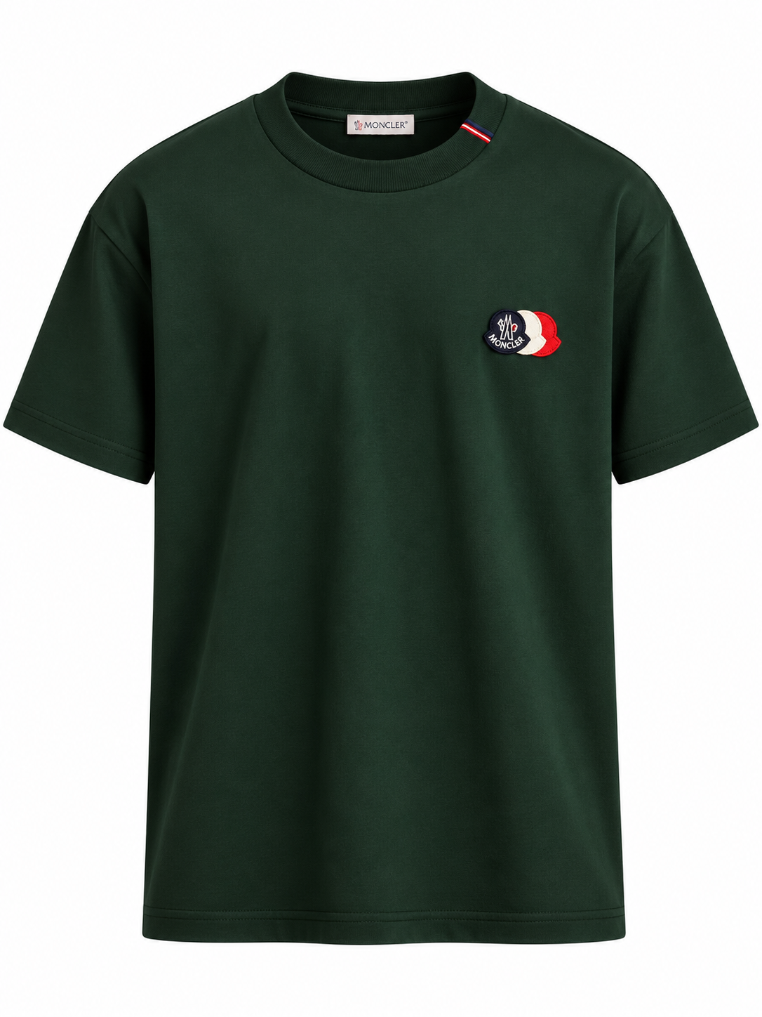 Moncler Tricolor Badge T-Shirt – Forest Green